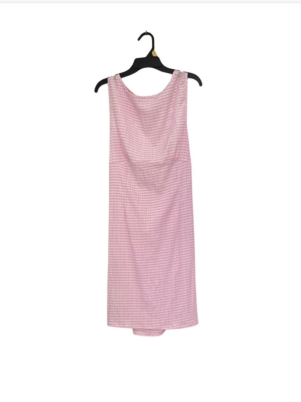 Altar'd State Light Pink gingham Textured Sleeveless Midi Dress